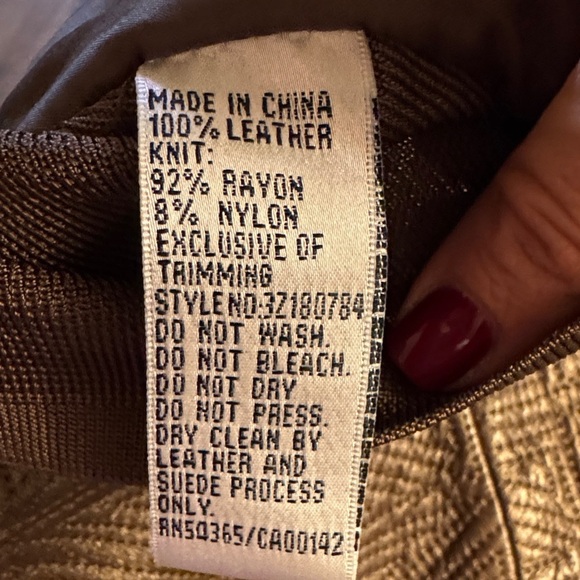 Nygard Collection leather Brown Geometric Blazer - Picture 4 of 5